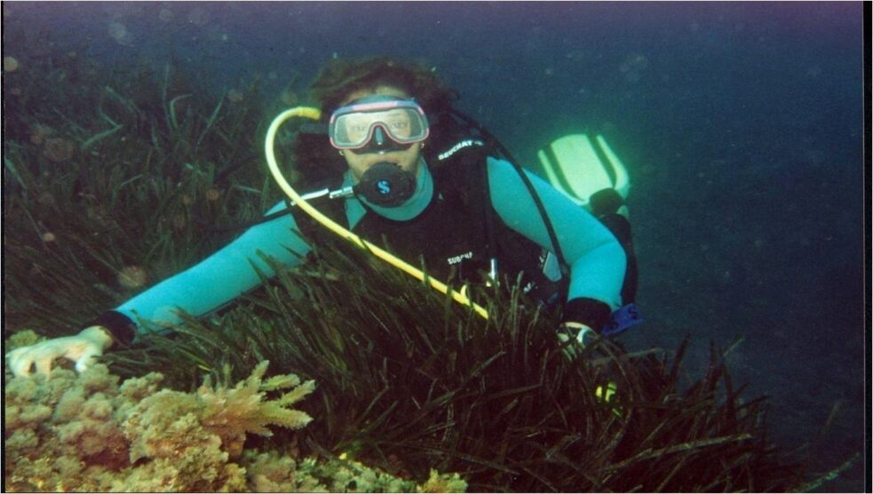 Environmental activist Samia Balistrou scuba-diving (photo: Samia Balistrou)