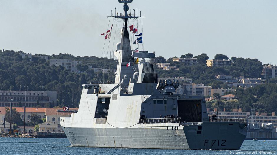 The French Frigate Courbet joins the NATO Sea Guardian operation in May 2020 (photo:picture-alliance/S. Ghesquiere)