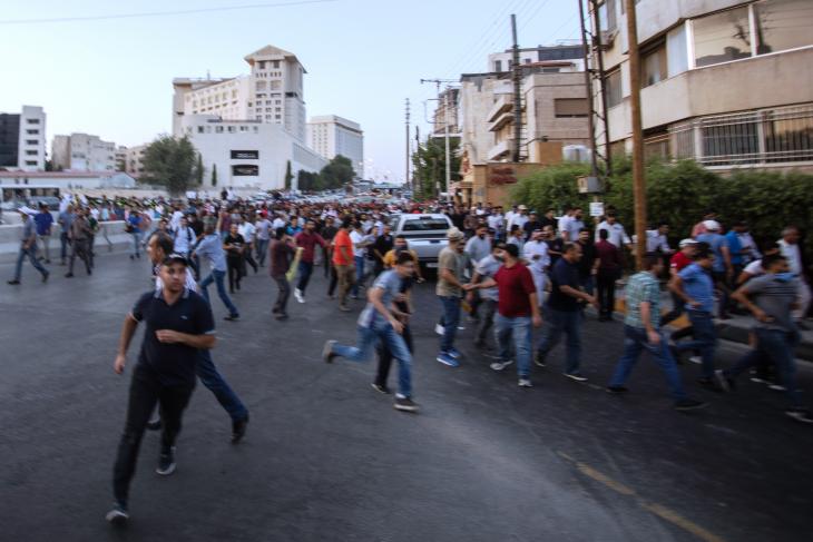 Demonstration am 29.07.2020 gegen die Auflösung der Lehrergewerkschaft und die Verhaftung ihrer Führung; Foto: Sherbel Dissi