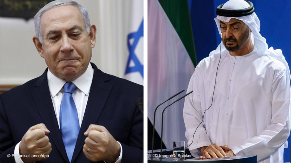 Kombobild | Benjamin Netanjahu, Premierminister von Israel und Mohamed bin Zayed, Kronprinz von Abu Dhabi; Foto: Imago/picture-alliance/dpa