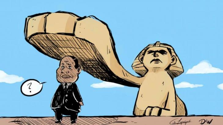 Caricature of President Abdul Fattah al-Sisi by Celine Rubbelke (source: DW)
