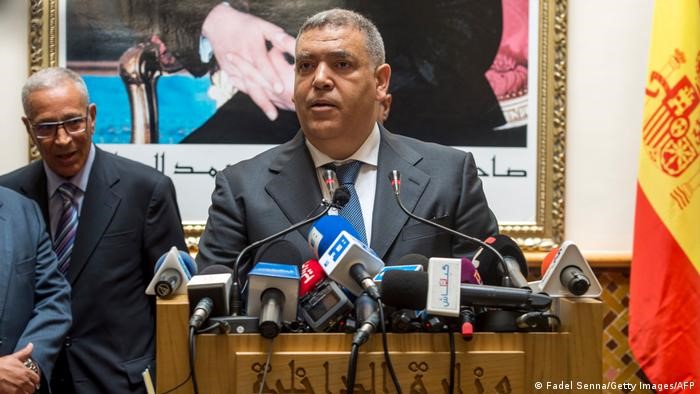 Moroccan Interior Minister Abdelouafi Laftit speaks at a press conference (photo: Fadel Senna/Getty Images/AFP)