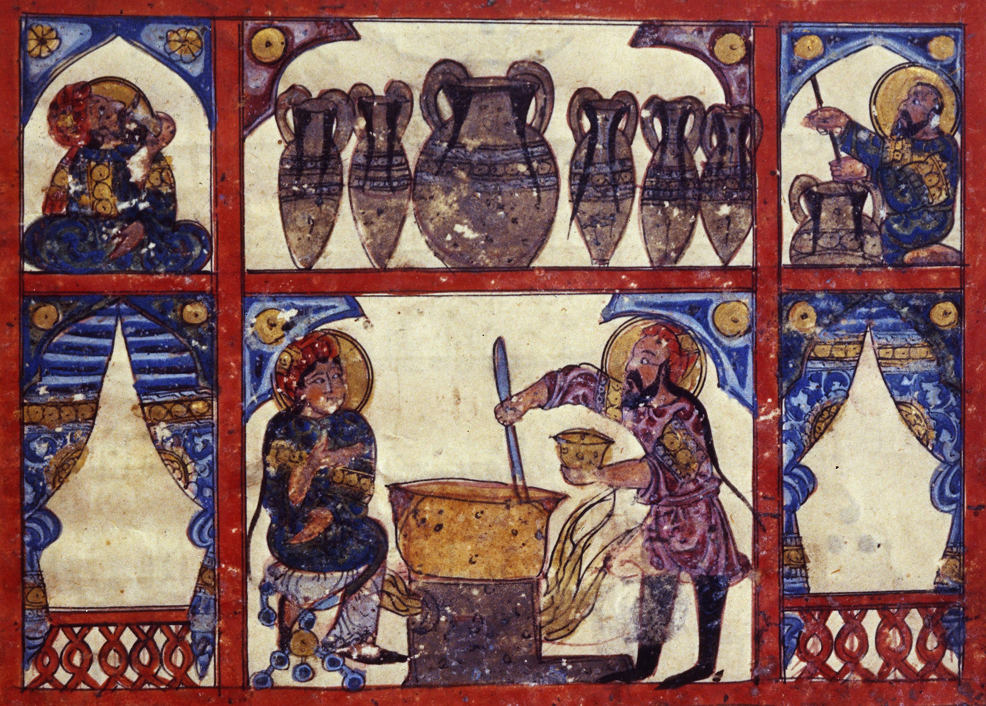 Pharmacy: Pharmacist. An apothecary preparing medicine. Miniature, Persia, 13th century. From an Arabic translation of the Materia medica of Dioscorides. New York, Metropolitan Museum of Art (photo: akg-images / Werner Forman/picture alliance)