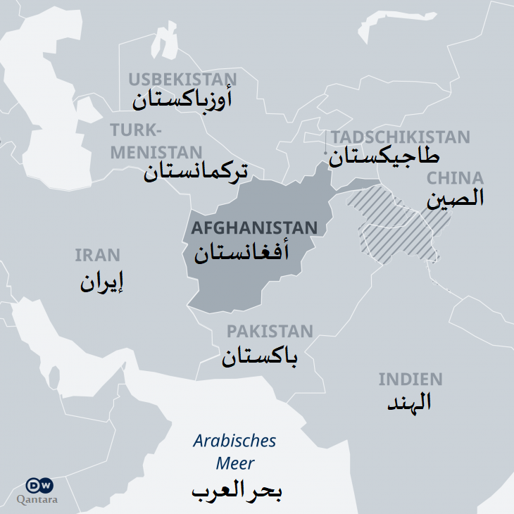 خريطة أفغانستان والدول المجاورة لها. Karte: DW