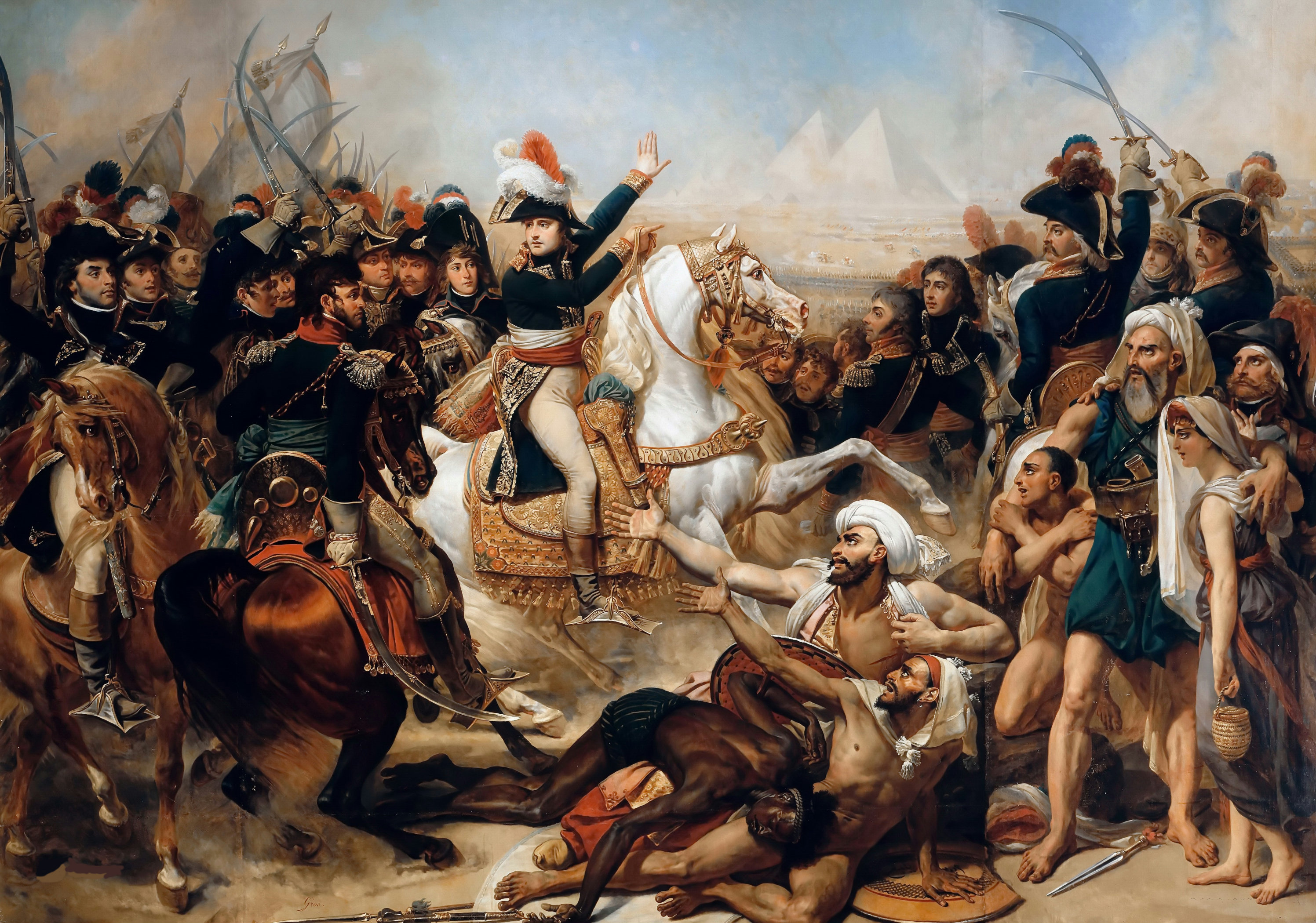 معركة الأهرام - بقيادة نابليون بونابرت - الحملة الفرنسية على مصر - جزء من حملة البحر المتوسط 1798. Battle of the Pyramids 21 July 1798  FOTO Wikimedia Commons