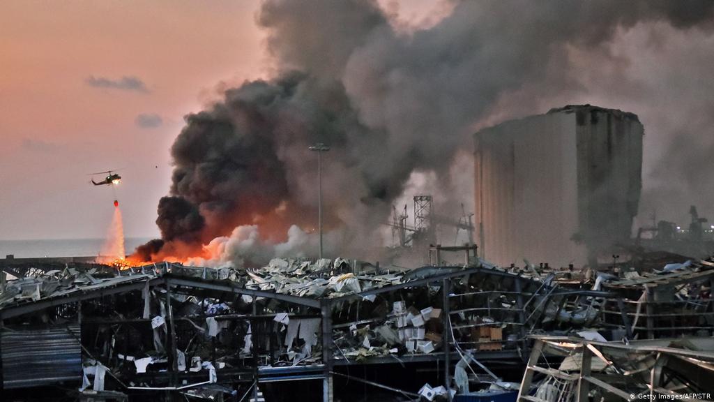 الانفجار الضخم في ميناء بيروت في لبنان. Beirut Airport Blast Lebanon
