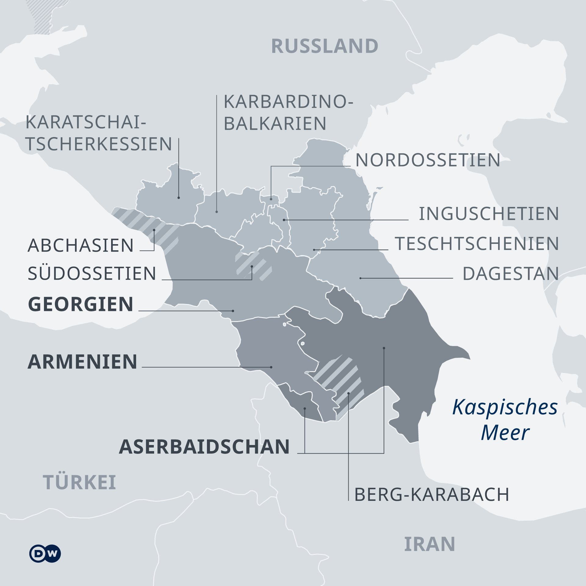 Infografik Kaukasus; Quelle: DW