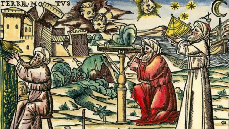 Holzschnitt „Arabische Astrologen mit Messgeräten“, Venedig 1513; Foto: picture-alliance