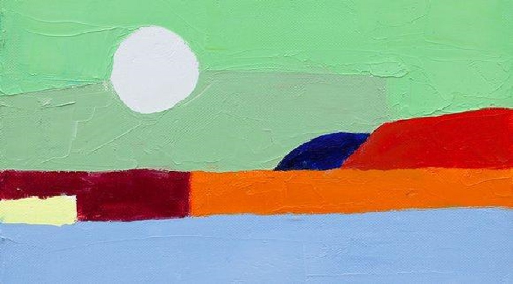Oil painting on canvas by Etel Adnan (photo: Anders Sune Berg)