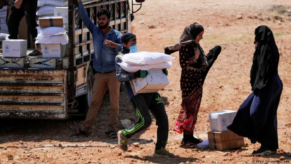 Many people in the Idlib region are dependent on food aid.