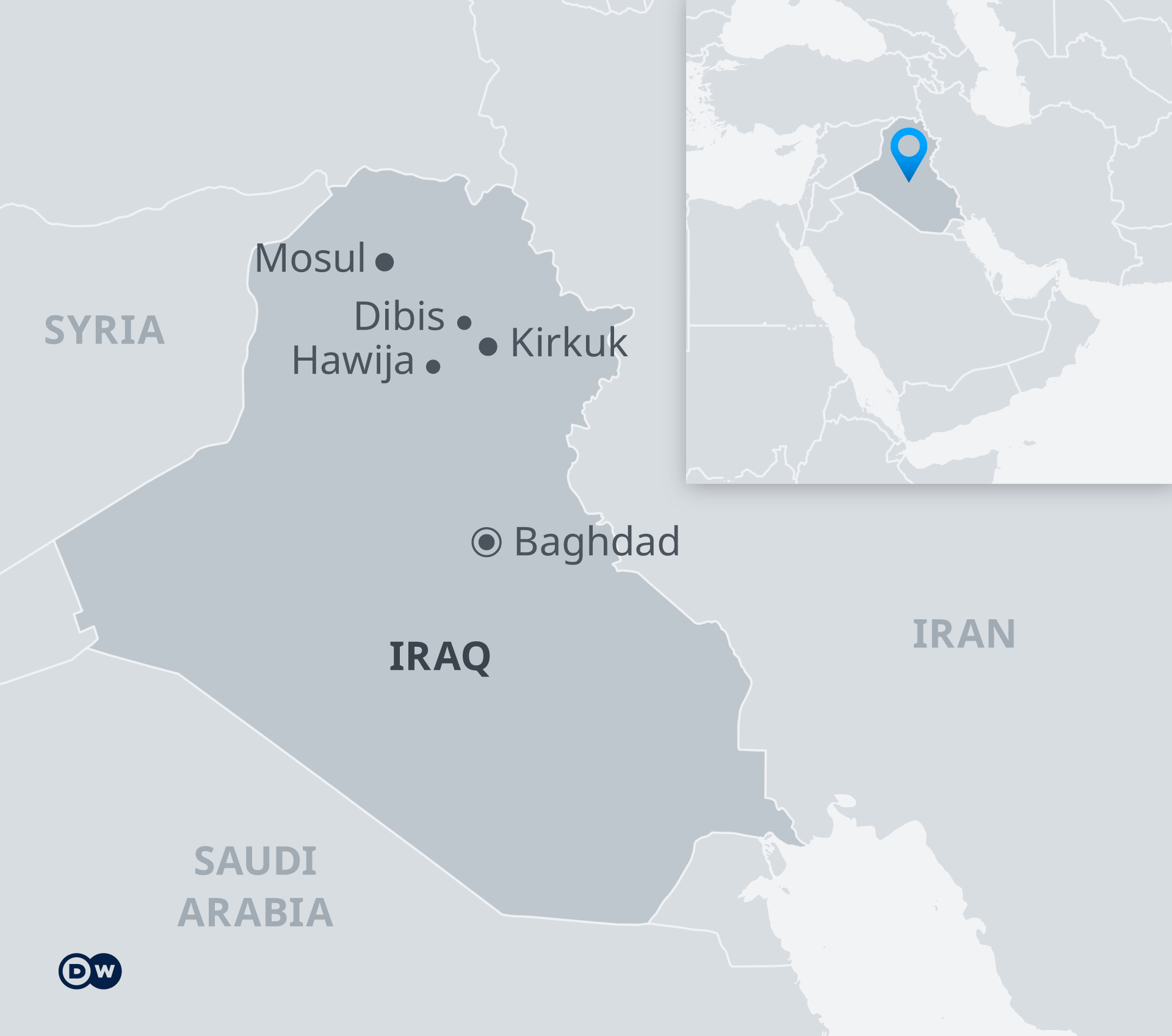 Map of Iraq (source: DW)