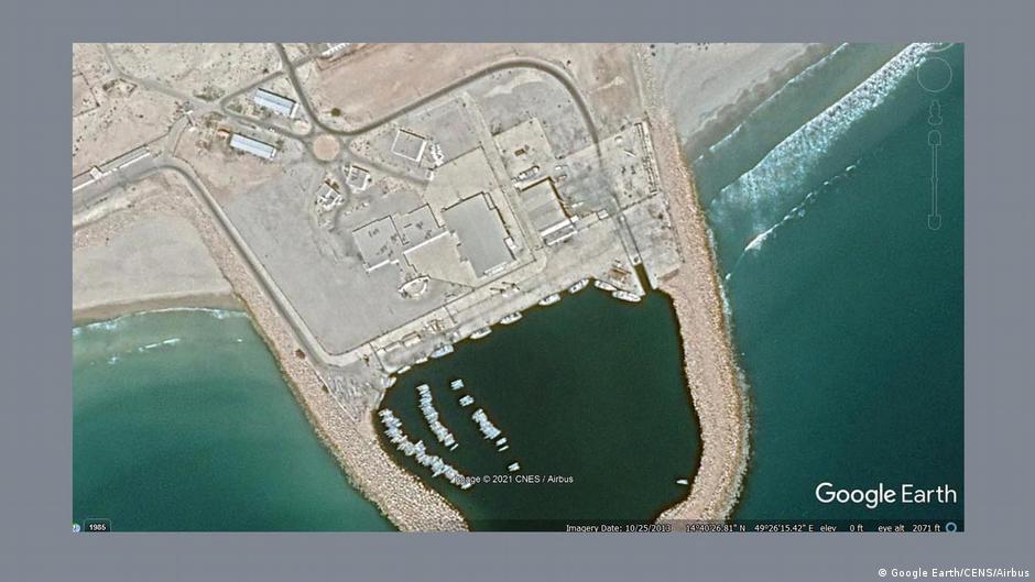  صور أقمار صناعية من محافظة المهرة - اليمن.  Screenshot Google Earth Fischrei Jemen 