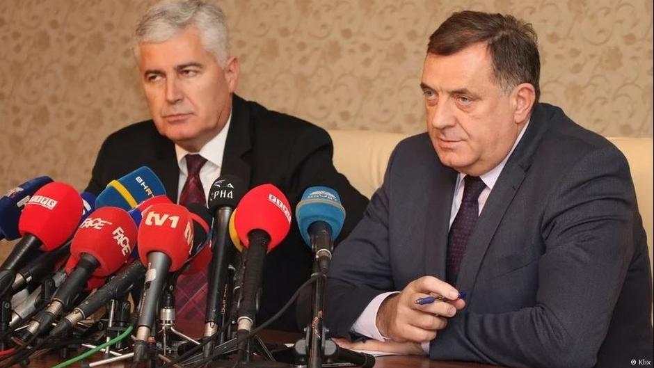 Dragan Covic, the head of the ethnic Croatian nationalists (left) and his ethnic Serbian counterpart Milorad Dodik (photo: Klix)  