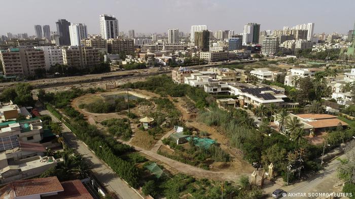 Luftaufnahme der städtischen Bepflanzungsanlage in Karachi; Foto: Reuters