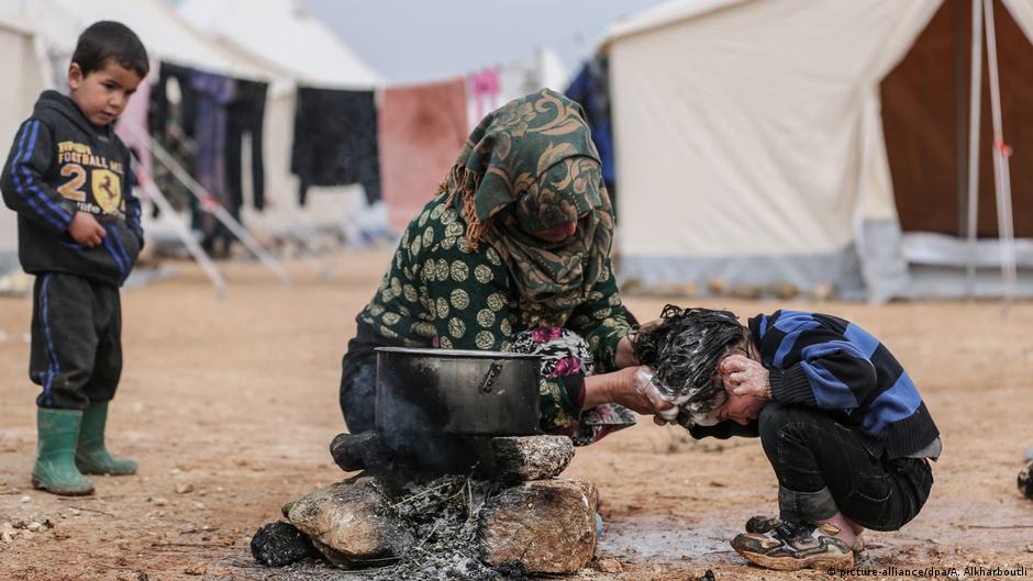 Lager in Ma'arrat Misrin (2020); Foto: picture-alliance/dpa/Al-Kharboutli
