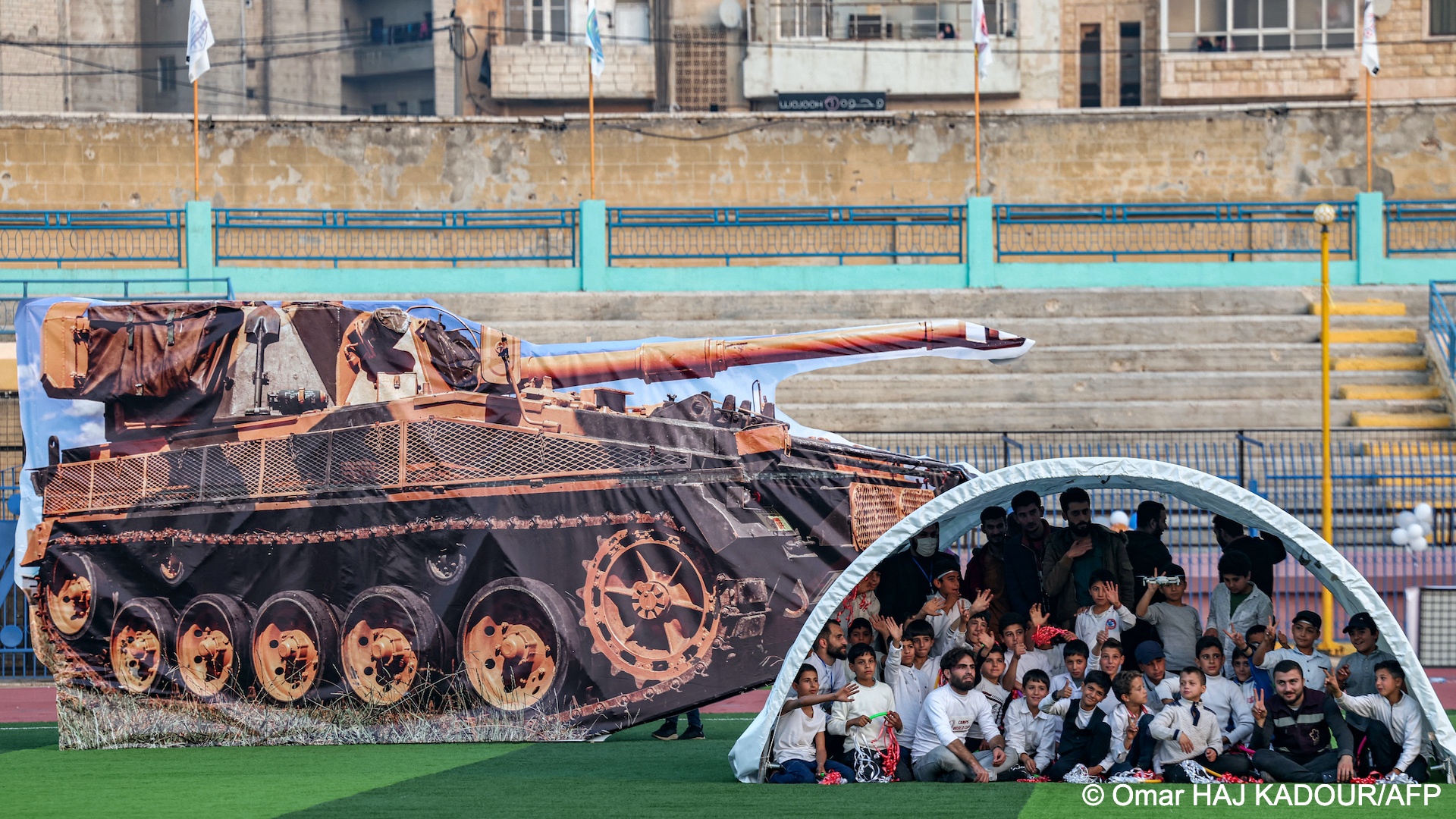 "مونديال المخيمات" في إدلب السورية تزامناً مع كأس العالم في قطر (photo: Omar HAJ KADOUR/AFP)