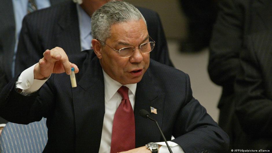 وزير الخارجية الأمريكي الأسبق كولن بأول. US-Außenminister Colin Powell vor den UN; Foto: AFP/dpa/picture-alliance