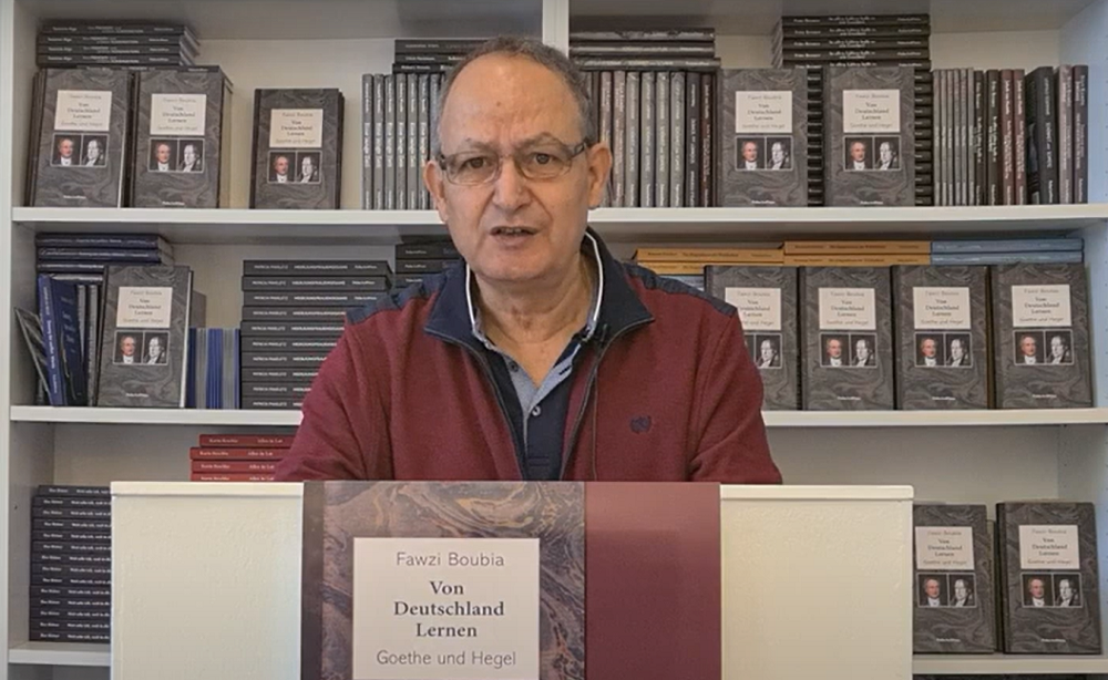  الكاتب والفيلسوف الألماني المغربي فوزي بوبية.  German-Moroccan philosopher and writer Fawzi Boubia (source: YouTube; screenshot)