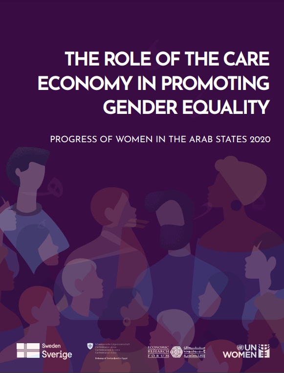 تقرير حول المساواة بين الجنسين في الدول العربية 2020.  Source Report THE ROLE OF THE CARE ECONOMY IN PROMOTING GENDER EQUALITY PROGRESS OF WOMEN IN THE ARAB STATES 2020