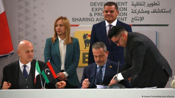 Januar 2023 Italien schließt ein Gasabkommen mit Libyen über 8 Milliarden Dollar; Foto: Hazem Turkia/AA/picture-alliance