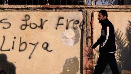 'Free Libya' Graffiti, Foto: dpa