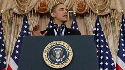 US-Präsident Obama bei einer Rede; Foto: AP