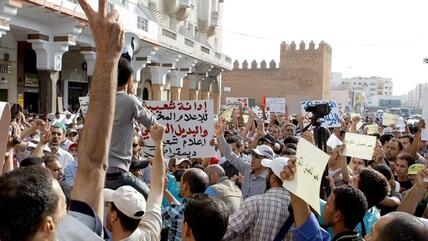 Anti-Regierungsproteste der Bewegung 20. Februar in Rabat; Foto: AP