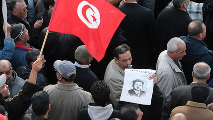Protestveranstaltung der UGTT in Tunis; Foto: dapd