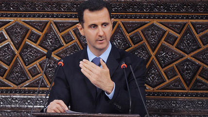 Baschar al-Assad bei einer Rede; Foto: AP