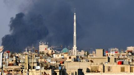 Rauchwolken über Damaskus nach dem Attentat am 18. Juli 2012; Foto: dapd