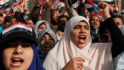 Protests in Tahrir Square on the first anniversary of the revolution (photo: Reuters)
