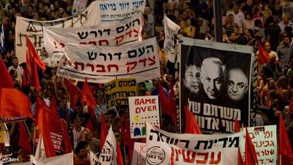 Massendemonstrationen in Tel Aviv; Foto: dapd