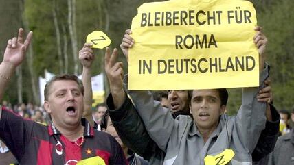 Solidaritätsdemonstration für ein Bleiberecht der Roma in Deutschland; Foto: picture-alliance/dpa