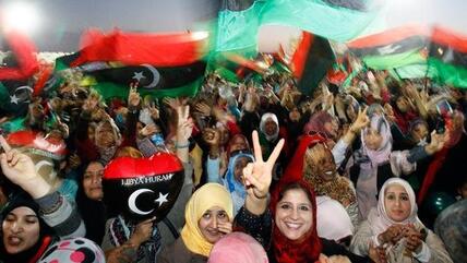 Frauendemonstration in Benghasi nach dem Sturz Gaddafis; Foto: dpad