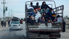 Palästinenser in Rafah auf der Flucht. 