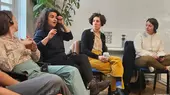 Teilnehmerinnen des Dialogworkshops von Israelis und Palästinensern in Berlin: Tom Kellner, Seba Abu Daqa, Gali Blay und Elisha Baskin (v. l.)