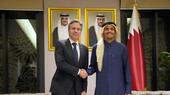 Blinken mit Katars Ministerpräsident al-Thani in Doha in Doha am 6 Februar 2024 